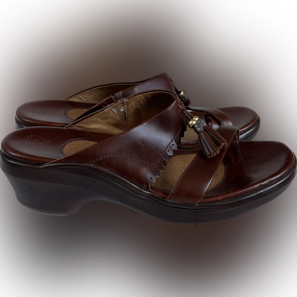 Ariat brown leather wedge sandal 96622